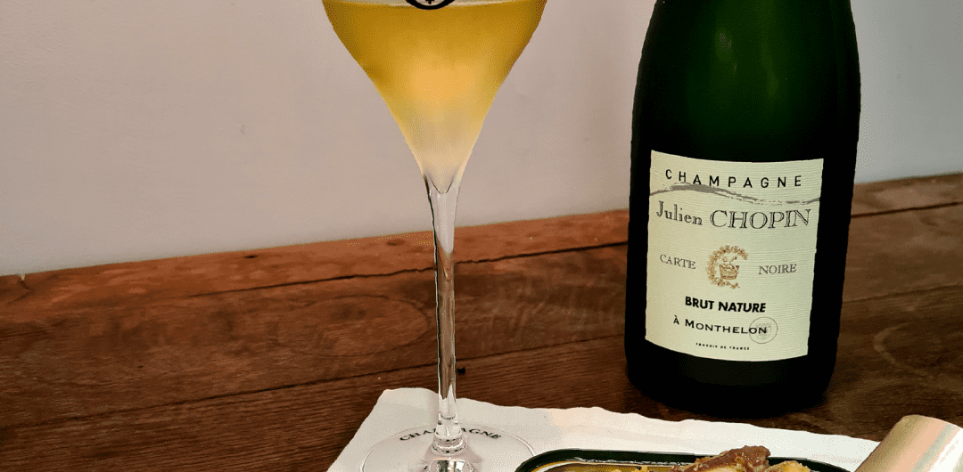 Mai recette du mois Champagne Julien Chopin à Monthelon Sardine chermoula et champagne carte noire brute nature