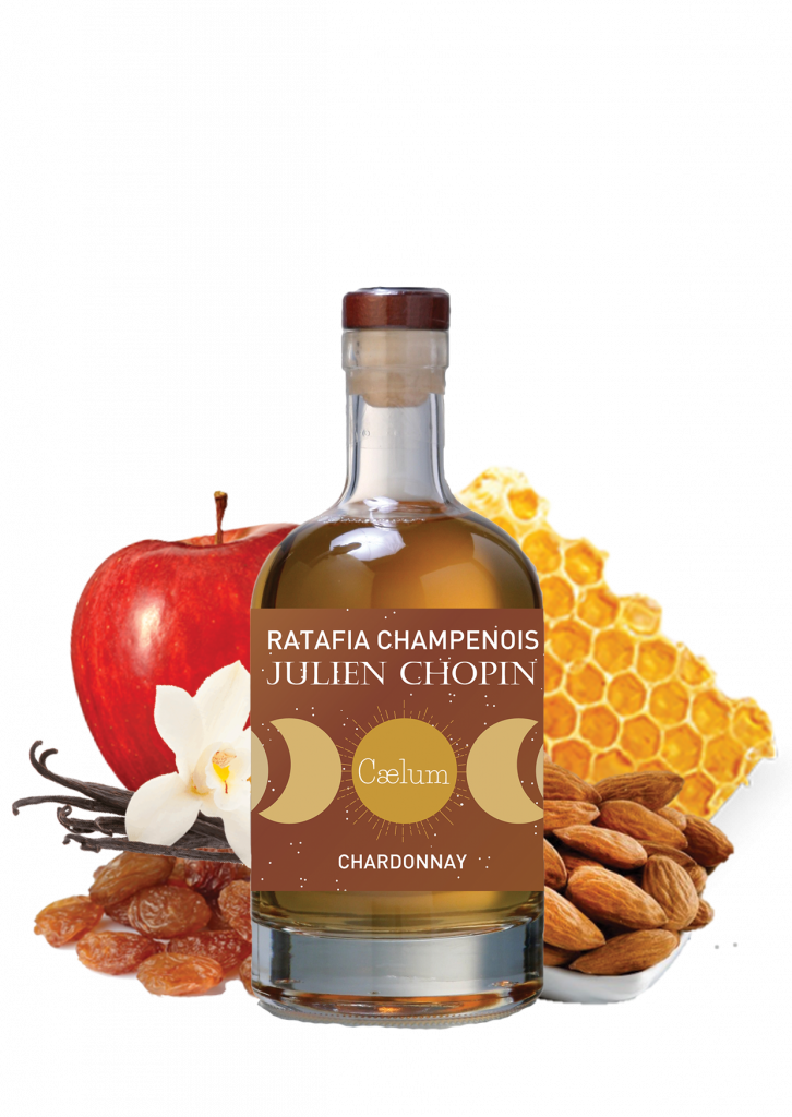 Le Domaine Julien Chopin produit un ratafia champenois Cælum Chardonnay vieilli à l'extérieur
